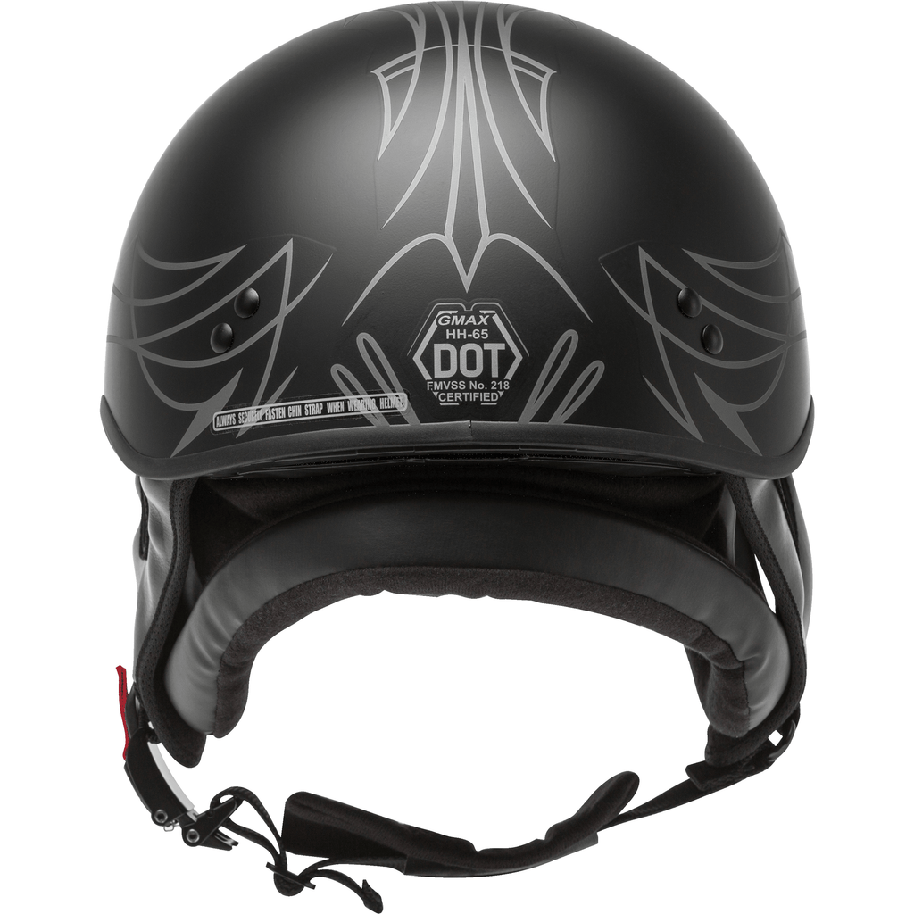 GMAX HH-65 Half Helmet Pin Naked Matte Black/Dark Silver