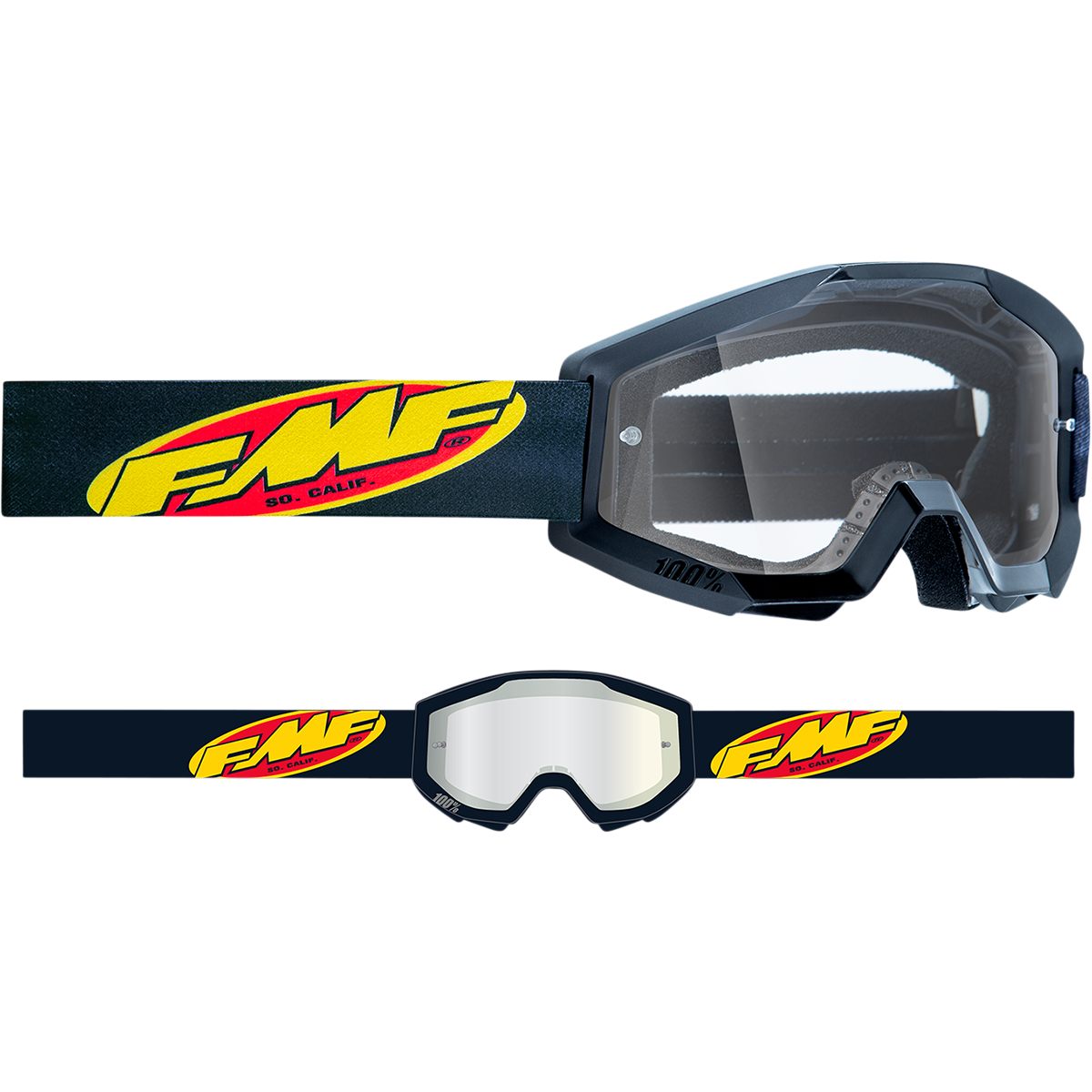 FMF VISION Youth PowerCore Goggles - Core - Black - Clear F-50500 