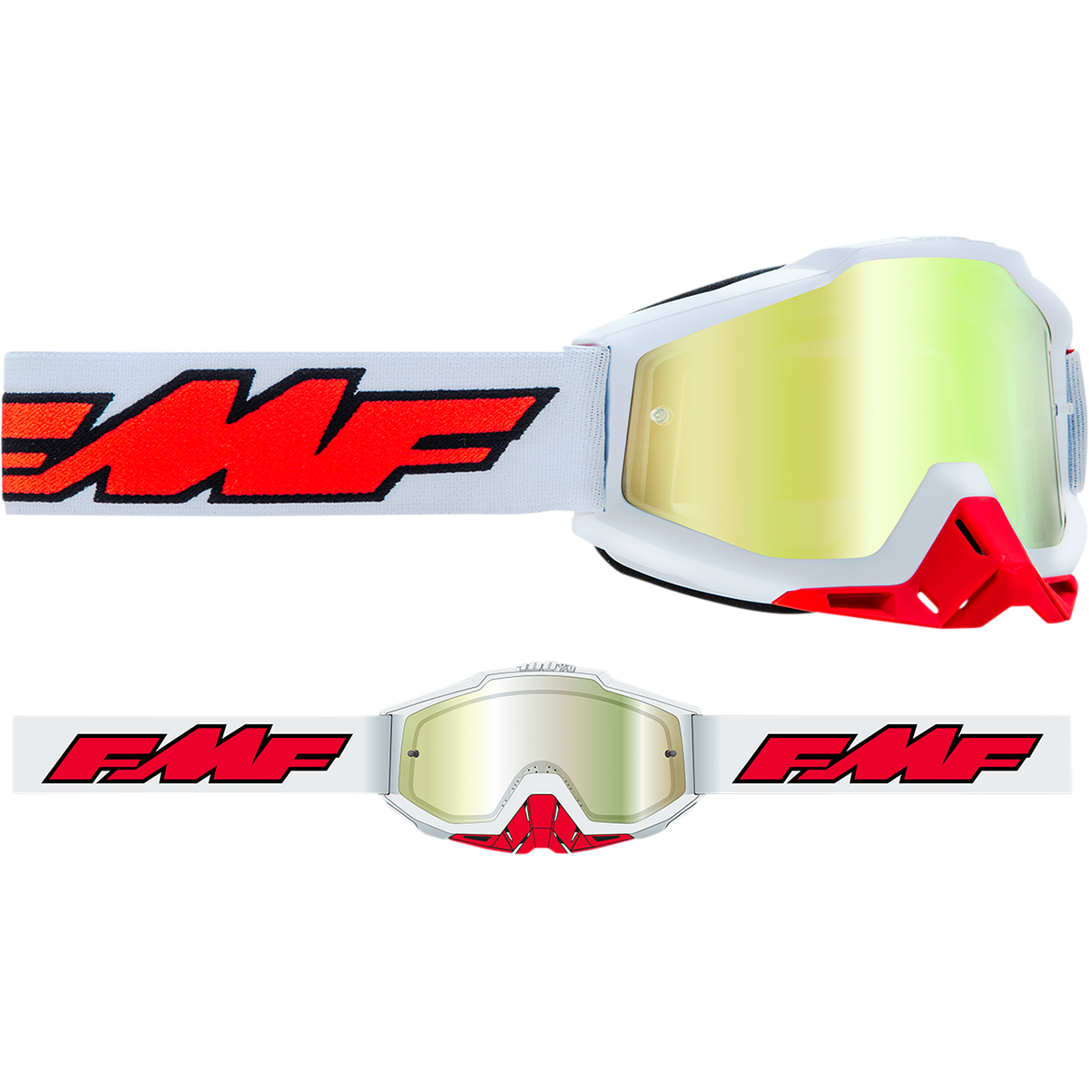 FMF VISION PowerBomb Goggles - Rocket - White - True Gold F